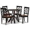 Baxton Studio Kaila Modern and Contemporary Two-Tone Dark Brown and Walnut Brown Finished Wood 5-Piece Dining Set 179-11389-10900-Zoro - alternate 1